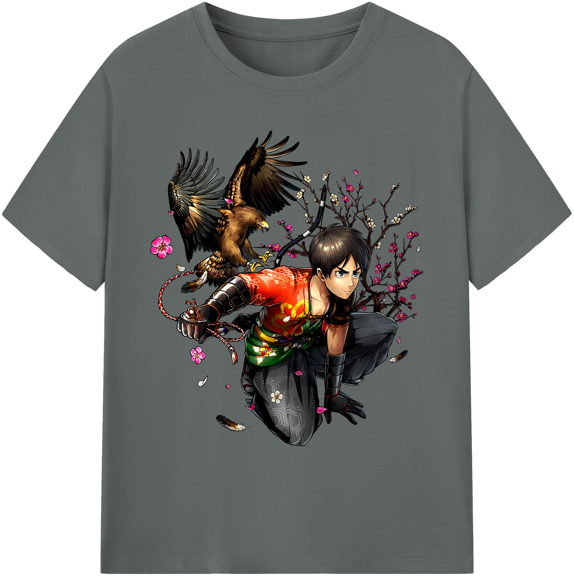 （画像用） 進撃の巨人 エレン･イェーガー Attack on Titan Eren Jäger 綿100％ メンズ半袖Tシャツ｜肌触りやわらか＆通気性